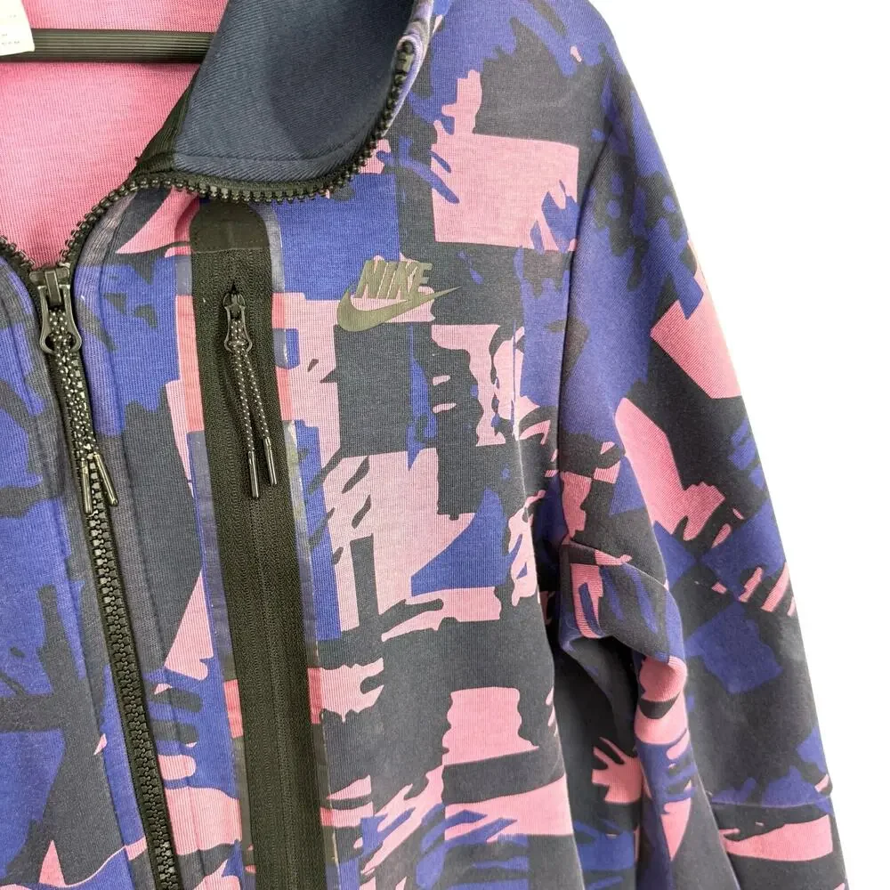 Nike Sportswear Mens Medium Tech Fleece Purple Full Zip Long Sleeve Jacket Top